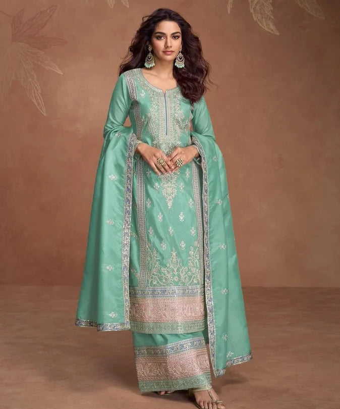 Embroidered Aashirwad Salwar Kameez Palazzo Suit