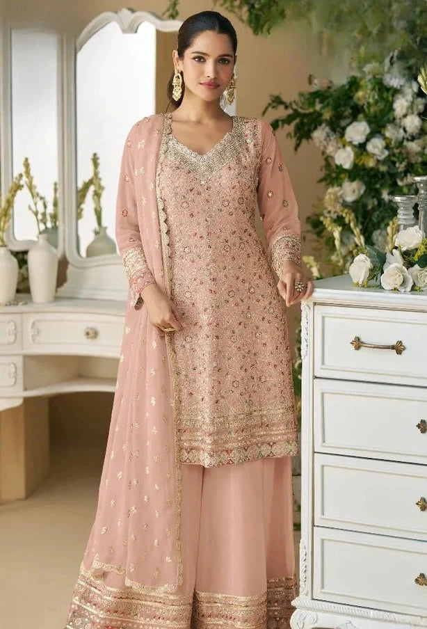 Heavy Georgette Embroidered Salwar Suits
