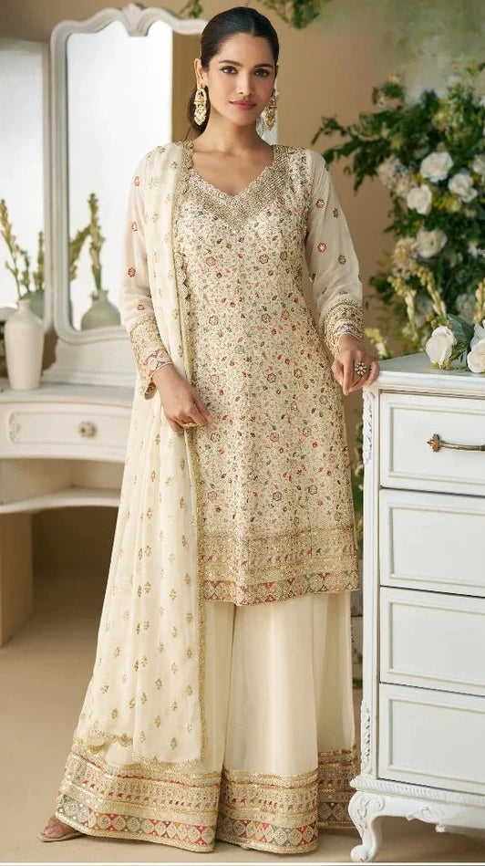 Heavy Georgette Embroidered Salwar Suits