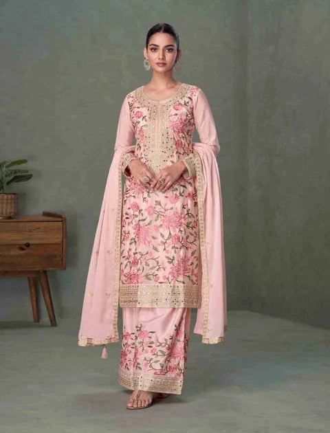 Heavy Premium Chinon With Multi Thread & Sequence Embroidery Suit