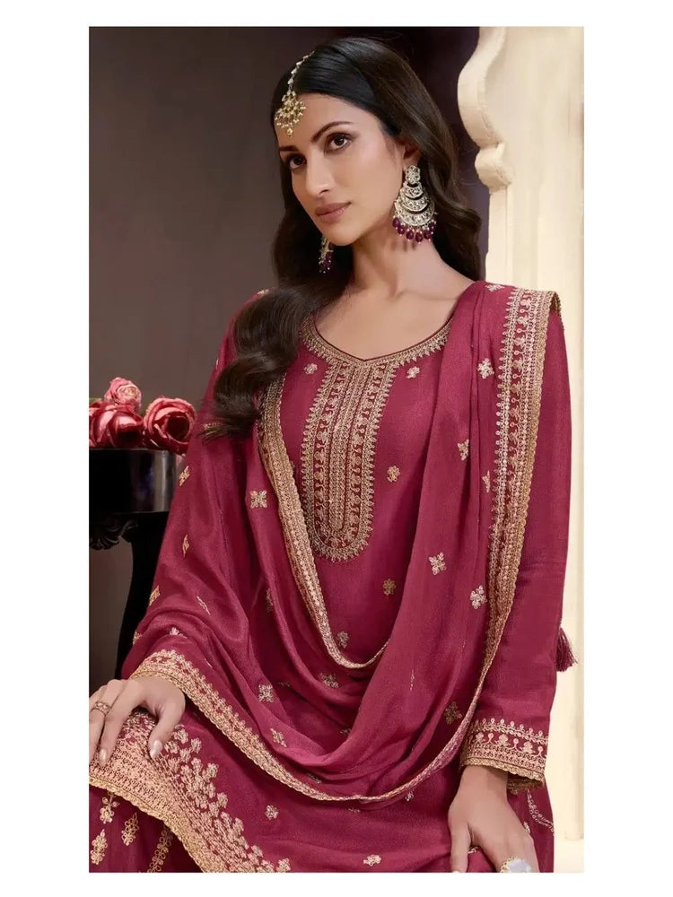Semi-Stitched Festive Wear Designer Suit